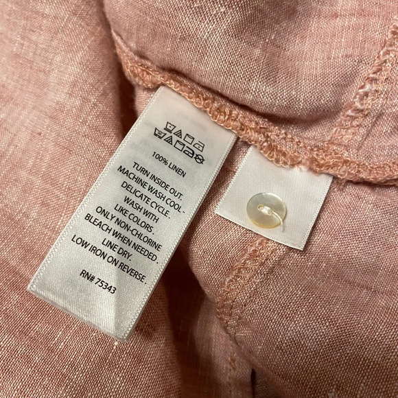 Tahari Linen Button Down Shirt - Picture 9 of 9